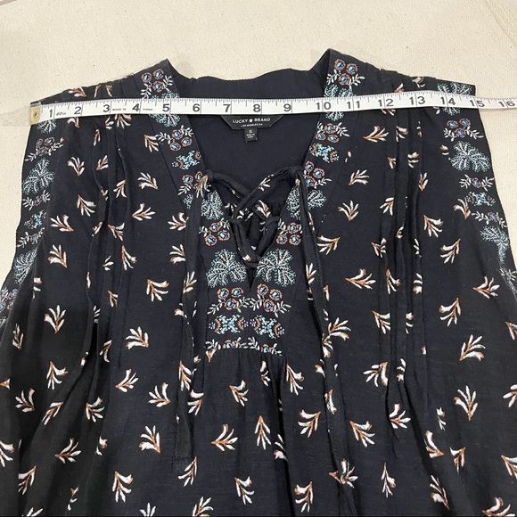 Lucky Brand Pull Over Cap Sleeve Black Top, Size Small - Picture 14 of 16